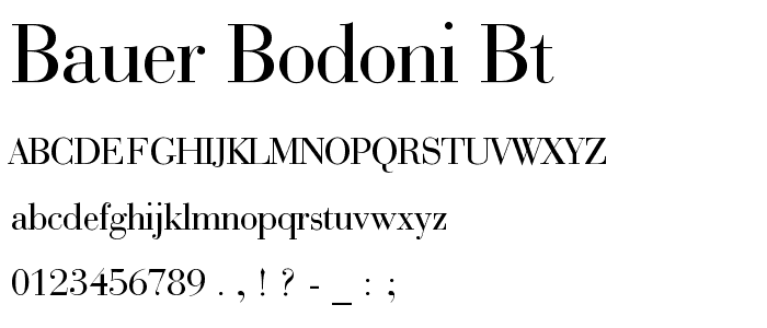 Bauer Bodoni Font Free Download